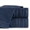 Ręcznik z welurową bordiurą przetykaną błyszczącą nicią - 30 x 50 cm - granatowy 1