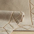 Dywanik łazienkowy MARTHA z bawełny, dobrze chłonący wodę z geometrycznym wzorem wykończony błyszczącą nicią - 50 x 70 cm - beżowy 3