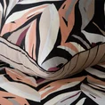 Komplet ekskluzywnej pościeli ESPRIT 02 z makosatyny bawełnianej z nadrukiem artystycznych liści, dwustronna - 160 x 200 cm - czarny 7
