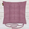 ADORE dwustronna welurowa poduszka siedziskowa na krzesło z dziewięcioma pikowaniami, gramatura 195 g/m2 - 40 x 40 x 6 cm - jasnofioletowy 1