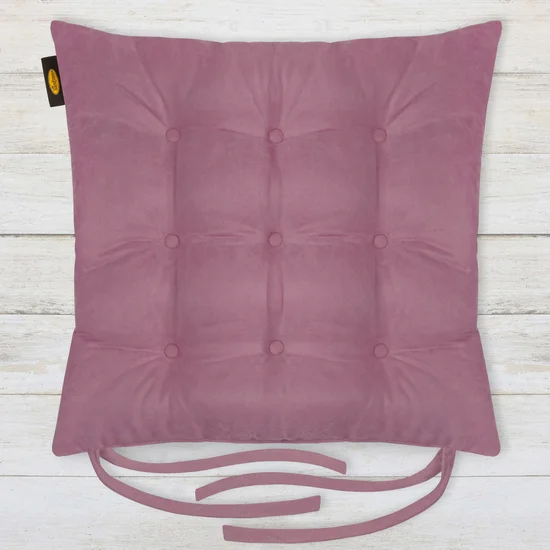 ADORE dwustronna welurowa poduszka siedziskowa na krzesło z dziewięcioma pikowaniami, gramatura 195 g/m2 - 40 x 40 x 6 cm - jasnofioletowy