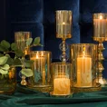 Świecznik dekoracyjny SUZIE z metalu ze szklanym kloszem dekorowany kryształkami złoty - ∅ 12 x 17 cm - złoty 5