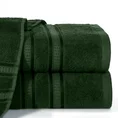 EUROFIRANY PREMIUM Ręcznik MILA  z włókien bambusowych z  bordiurą tkaną w ozdobne pasy 3D - 70 x 140 cm - butelkowy zielony 1