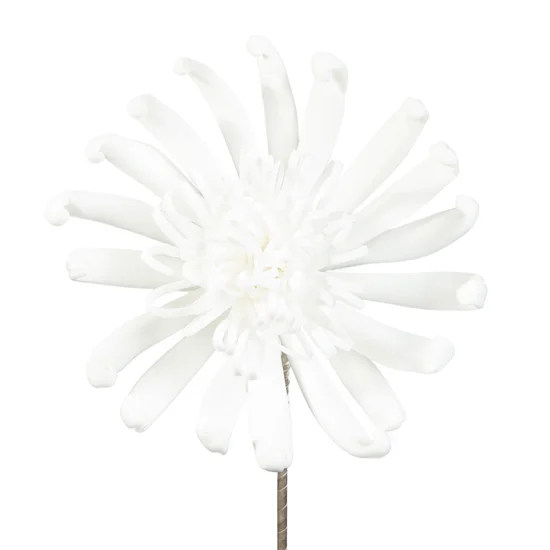 CHRYZANTEMA KWIAT DUŻY z pianki foamiran, kwiat sztuczny dekoracyjny - dł. 68 cm śr. kwiat 27 cm - biały