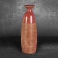 Dwukolorowy wazon ELDA z glinki ceramicznej - 18 x 17 x 51 cm - czerwony 1