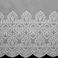 Tkanina firanowa zakończona pasem ornamentowego haftu - 290 cm - biały 4
