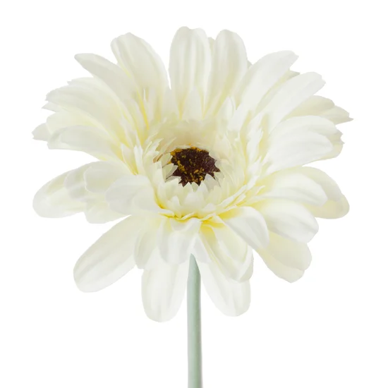 GERBERA sztuczny kwiat dekoracyjny o płatkach z jedwabistej tkaniny - ∅ 12 x 55 cm - biały