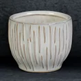 Osłonka ceramiczna na donicę ABA z nieregularnym wzorem - ∅ 13 x 11 cm - kremowy 1