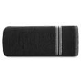 EVA MINGE Ręcznik FILON w kolorze czarnym, w prążki z ozdobną bordiurą przetykaną srebrną nitką - 30 x 50 cm - czarny 3