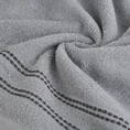 Ręcznik ALLY z bordiurą w pasy przetykany kontrastującą nicią miękki i puszysty, zero twist - 30 x 50 cm - srebrny 5