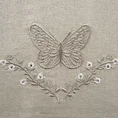 Obrus MARIPOS zdobiony haftem z motylkiem i ozdobną kryzą - 85 x 85 cm - beżowy 2