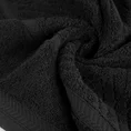 REINA LINE Ręcznik z bawełny zdobiony wzorem w zygzaki z gładką bordiurą - 30 x 50 cm - czarny 5