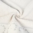 Ręcznik z żakardową bordiurą zdobioną drobnymi kwiatuszkami - 70 x 140 cm - beżowy 5