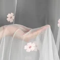 Firana dziecięca ELSA  140x250 cm z kwiatuszkami haftowanymi puszystą nicią, na przelotkach - 140 x 250 cm - biały 9