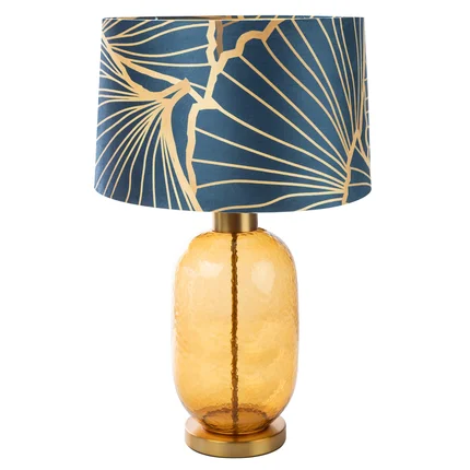 LIMITED COLLECTION Lampa stołowa MUSA 3 z podstawą łączącą szkło i metal oraz welwetowym abażurem ENERGIA GRANATU LIMITED COLLECTION Lampa stołowa MUSA 3 z podstawą łączącą szkło i metal oraz welwetowym abażurem ENERGIA GRANATU - ∅ 40 x 69 cm
