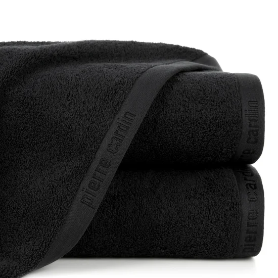 PIERRE CARDIN Ręcznik EVI w kolorze beżowym, z żakardową bordiurą - 70 x 140 cm - czarny