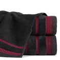 Ręcznik AMANDA z ozdobną bordiurą w pasy - 70 x 140 cm - czarny 1