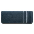 Ręcznik ALLY z bordiurą w pasy przetykany kontrastującą nicią miękki i puszysty, zero twist - 50 x 90 cm - granatowy 3