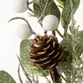 Zimowa gałązka z szyszkami i białymi kuleczkami - 15 x 50 cm - zielony 2