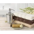 Ręcznik klasyczny z bordiurą podkreśloną błyszczącą nicią - 70 x 140 cm - brązowy 4