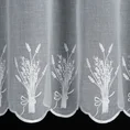 Tkanina firanowa zazdrostka z etaminy z haftem lawendy - 70 cm - biały 3