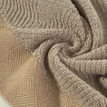Ręcznik z bawełny zdobiony geometrycznym motywem z żakardową bordiurą - 70 x 140 cm - ciemnobeżowy 5