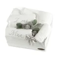 Zestaw prezentowy - 6 szt ręczników z haftem  ŻONA i MĄŻ, elegancki prezent na ślub, rocznicę - 50 x 40 x 30 cm - biały 1