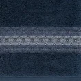 Ręcznik bawełniany MALIKA 50X90 cm z żakardową bordiurą ze wzorem podkreślonym błyszczącą nicią granatowy - 50 x 90 cm - granatowy 2