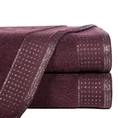 Ręcznik z bordiurą podkreśloną groszkami z błyszczącą lureksową nicią - 70 x 140 cm - bordowy 1