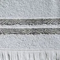 Ręcznik z frędzlami i żakardową bordiurą z błyszczącą nicią - 50 x 90 cm - popielaty 2