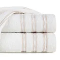 Ręcznik JONAS z bawełny z ozdobną żakardową bordiurą z marszczeniem - 50 x 90 cm - kremowy 1