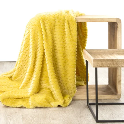 DESIGN 91 Narzuta AMBER o strukturze futra wytłaczana z efektem 3D DESIGN 91 Narzuta AMBER o strukturze futra wytłaczana z efektem 3D - 200 x 220 cm