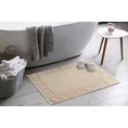 Dywanik łazienkowy MARTHA z bawełny, dobrze chłonący wodę z geometrycznym wzorem wykończony błyszczącą nicią - 50 x 70 cm - beżowy 1