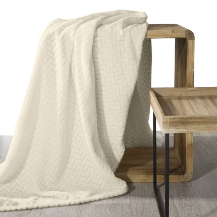 DESIGN 91 Koc CINDY miękki i miły w dotyku z wytłaczanym wzorem DESIGN 91 Koc CINDY miękki i miły w dotyku z wytłaczanym wzorem - 170 x 210 cm