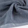 Komplet 2 szt ręczników KOS z  ozdobną żakardową bordiurą w paseczki - 36 x 25 x 12 cm - grafitowy 8