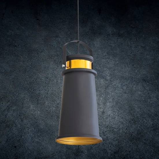 Lampa LARRY z metalu  w stylu loftowym - ∅ 19 x 36 cm - złoty