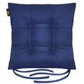 ADORE dwustronna welurowa poduszka siedziskowa na krzesło z czterema pikowaniami - 40 x 40 x 8 cm - niebieski 2