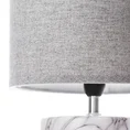 Lampka stołowa ADORA na ceramicznej podstawie z efektem marmuru z abażurem z matowej tkaniny - ∅ 20 x 45 cm - kremowy 2