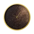 Dekoracyjny zegar ścienny w stylu nowoczesnym zdobiony złotym brokatem - 60 x 5 x 60 cm - czarny 1
