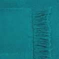 Koc jednokolorowy bawełniano-akrylowy  z frędzlami - 220 x 240 cm - turkusowy 5