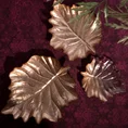 TERRA COLLECTION Patera AVINION ze szkła dekoracyjnego w kształcie liścia dwubarwna - 28 x 24 x 4 cm - pudrowy róż 8