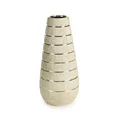 Wazon ceramiczny MELINDA o łączonych fakturach z wytłaczanym wzorem, nowoczesny - ∅ 10 x 36 cm - szampański 2