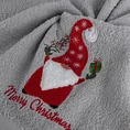 Ręcznik świąteczny SANTA 23bawełniany z aplikacją ze skrzatem - 70 x 140 cm - srebrny 5