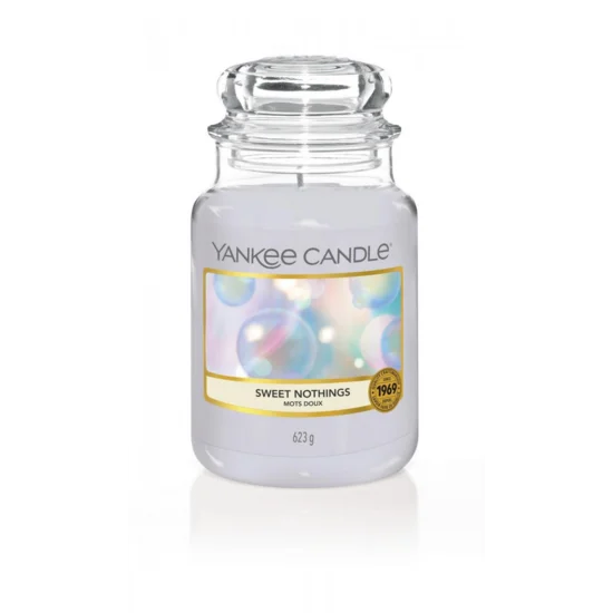 YANKEE CANDLE - Duża świeca zapachowa w słoiku - Sweet Nothings - ∅ 11 x 17 cm - jasnofioletowy