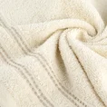 Ręcznik ALLY z bordiurą w pasy przetykany kontrastującą nicią miękki i puszysty, zero twist - 70 x 140 cm - kremowy 5