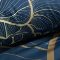 EUROFIRANY PREMIUM Komplet pościeli z makosatyny bawełnianej z designerskim złotym wzorem - 220 x 200 cm - ciemnoniebieski 5