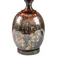 Lampa stołowa KIARA na szklanej podstawie z przecieranego szkła czarno-brązowego z welwetowym abażurem - ∅ 33 x 64 cm - brązowy 4