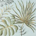 Obraz NATURE ręcznie malowane na płótnie egzotyczne liście - 60 x 60 cm - jasnozielony 1
