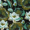 EUROFIRANY CLASSIC Komplet pościeli SONIA 7 z wysokogatunkowej bawełny z motywem kwiatów i liści lilii wodnej - 220 x 200 cm - ciemnozielony 4
