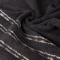 Ręcznik JONAS z bawełny z ozdobną żakardową bordiurą z marszczeniem - 50 x 90 cm - czarny 5